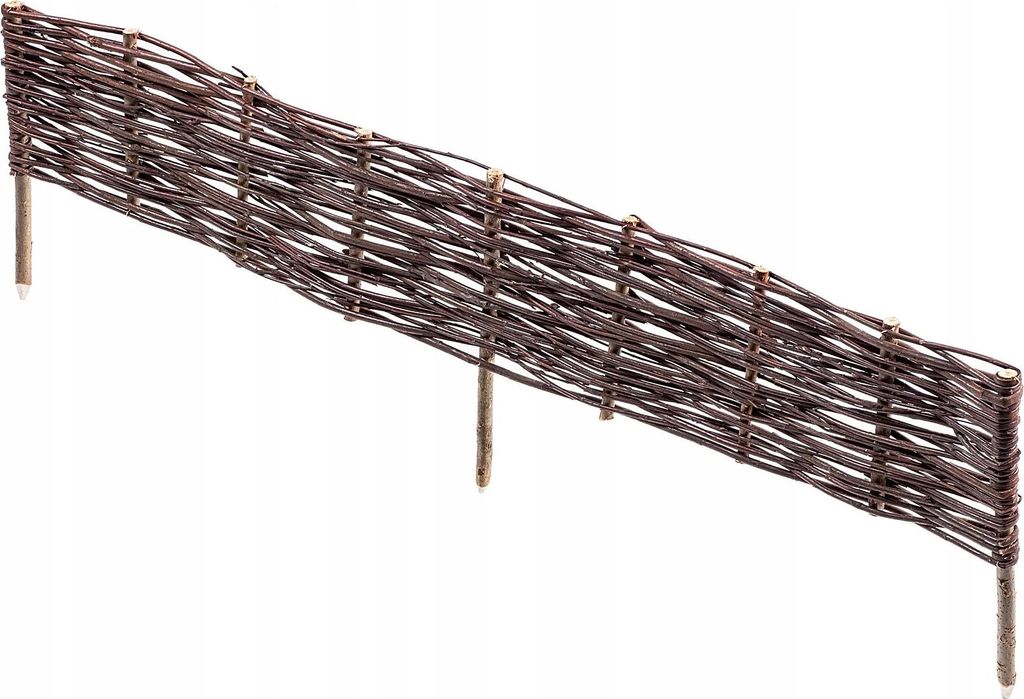 Gartenpalisade - Rasenkantenzaun - Flechtoptik - 120 x 30 cm - Hohe Kante