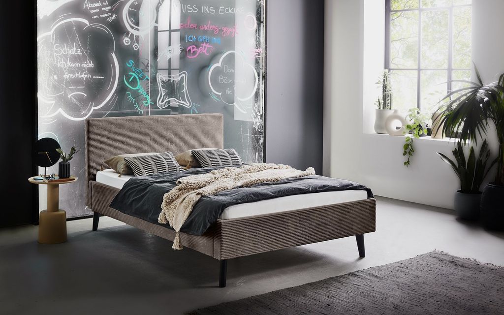 Polsterbett Bett Modell AVOLA taupe-140x200cm