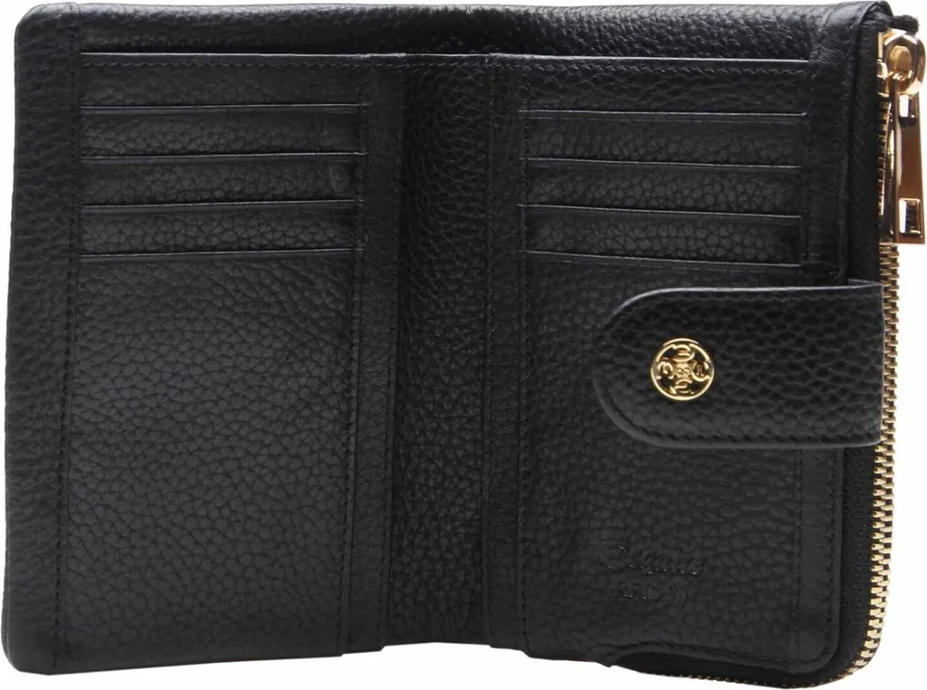 Esquire Fermasoldi In Pelle Nera Con Due Clip – Portabanconote Minimal 11x10 Cm – Regalo Uomo