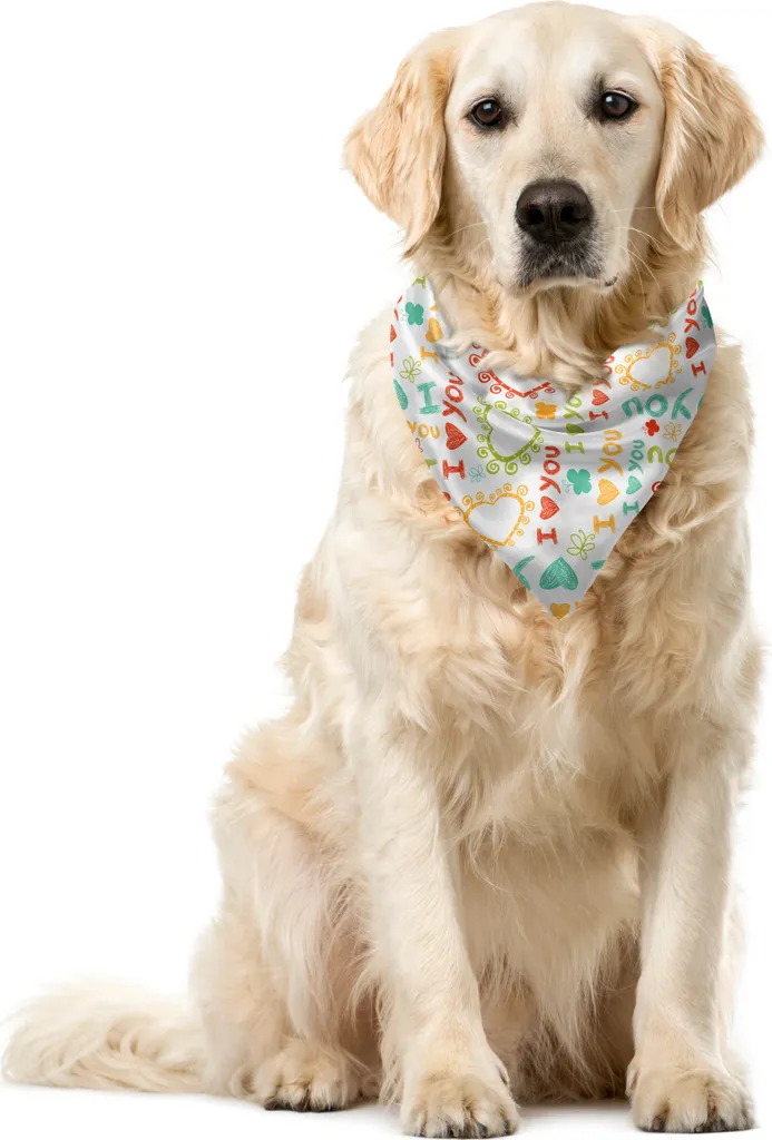 Offerta Bandana ABAKUHAUS Ti Amo 55x55 - Accessorio Pet Multicolore