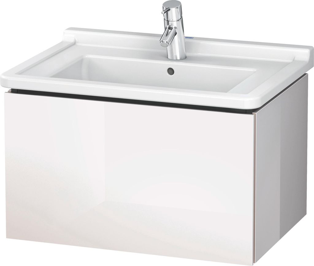 Waschtischunterbau L-CUBE 469x670x408mm weiß supermatt weiß supermatt