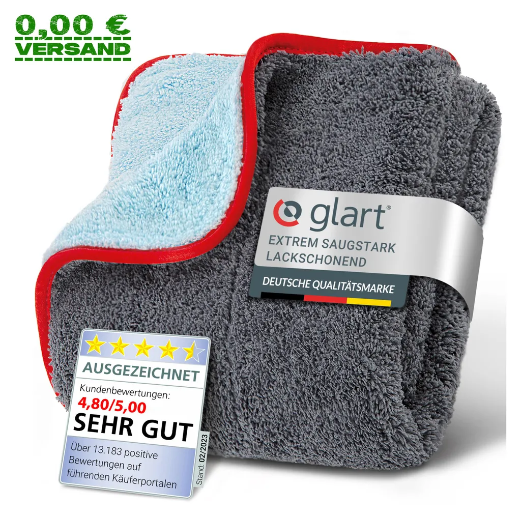 Serviette de séchage voiture en microfibre Glart 471PP pour un fini brillant