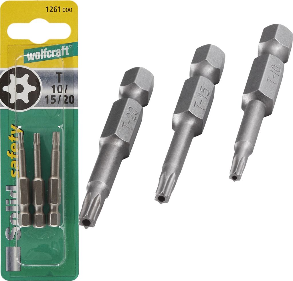 wolfcraft GmbH 4006885126107, 3 kusů, Torx, T7, T8, T9, 50 Obrázek produktu 