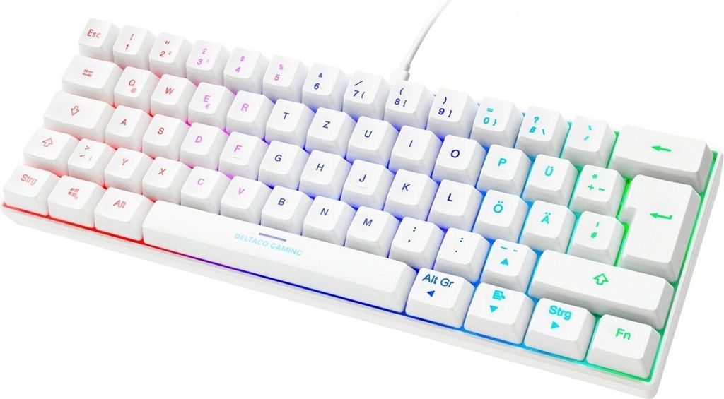DELTACO GAMING Mini Gaming Tastatur mechanisch, 60%, ws GAM-075-W-DE (GAM-075-W-DE)