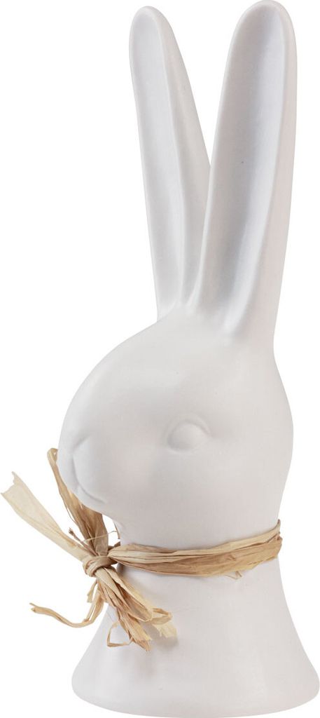 Hasenkopf Osterdeko Keramikfigur Weiß 17cm Deko Hase Ostern