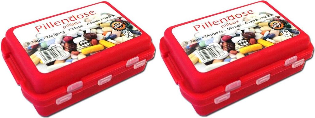 2er Set Pillendöschen mit Verschluß Pillendose Woche Tablettenbox Pillenbox