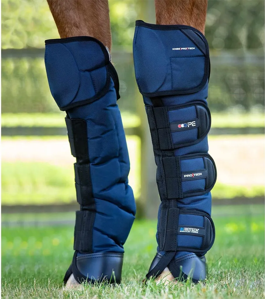 Premier Equine Ballistic Knee Pro-tech Bottes de Transport Cheval Bleu L