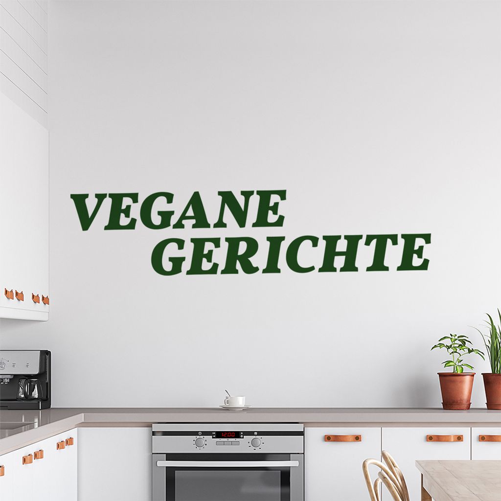 KIWISTAR Vegane Gerichte Veganer Wandtattoo in 6 Größen - Wandaufkleber Wall Sticker - Dekoration, Küche, Wohnzimmer, Schlafzimmer, Badezimmer