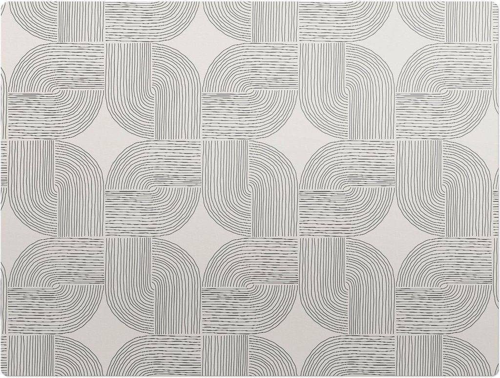 Geometrisches Linienmuster – Bodenschutzmatte – Stuhlunterlage 120x90 cm – Rutschfest – Hartbodenmatte
