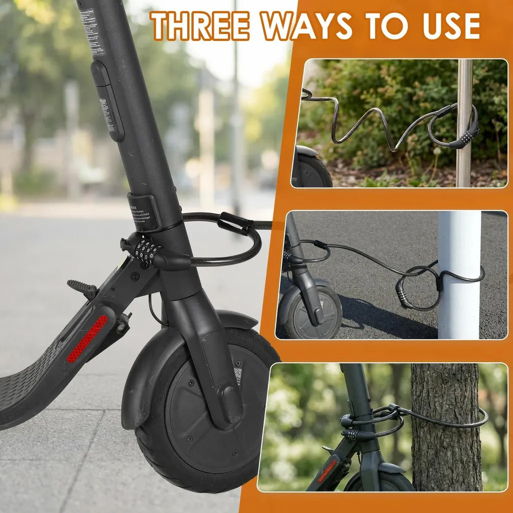 Antivol pour trottinette électrique et vélo - Code 4 chiffres sans clé - 6