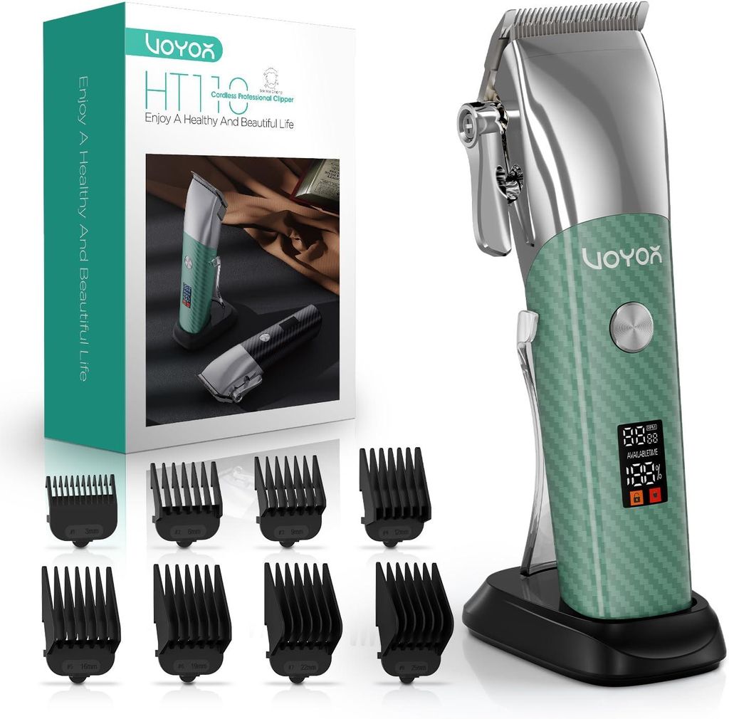 Haarschneider für Herren Wiederaufladbar Haar & Barttrimmer Set mit LED Anzeige, Wasserdicht, 8 Aufsteckkämme, Präzisionstrimmer für Friseur & ...