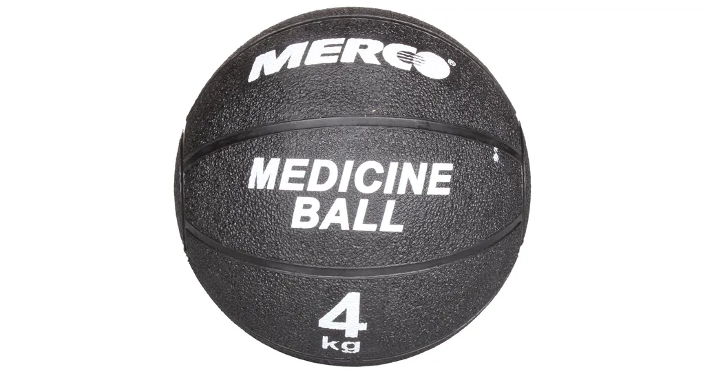Medicine Ball 4 kg Merco Antidérapant - Caoutchouc Noir Haute Densité Pro