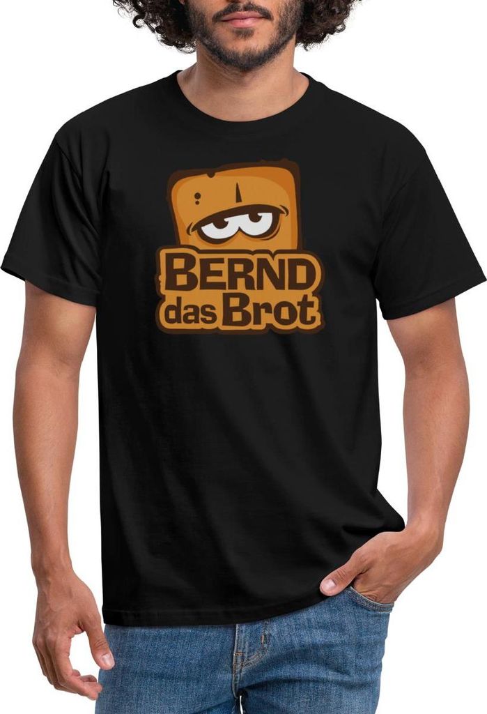 Spreadshirt Bernd Das Brot Logo Männer T-Shirt, 4XL, Schwarz