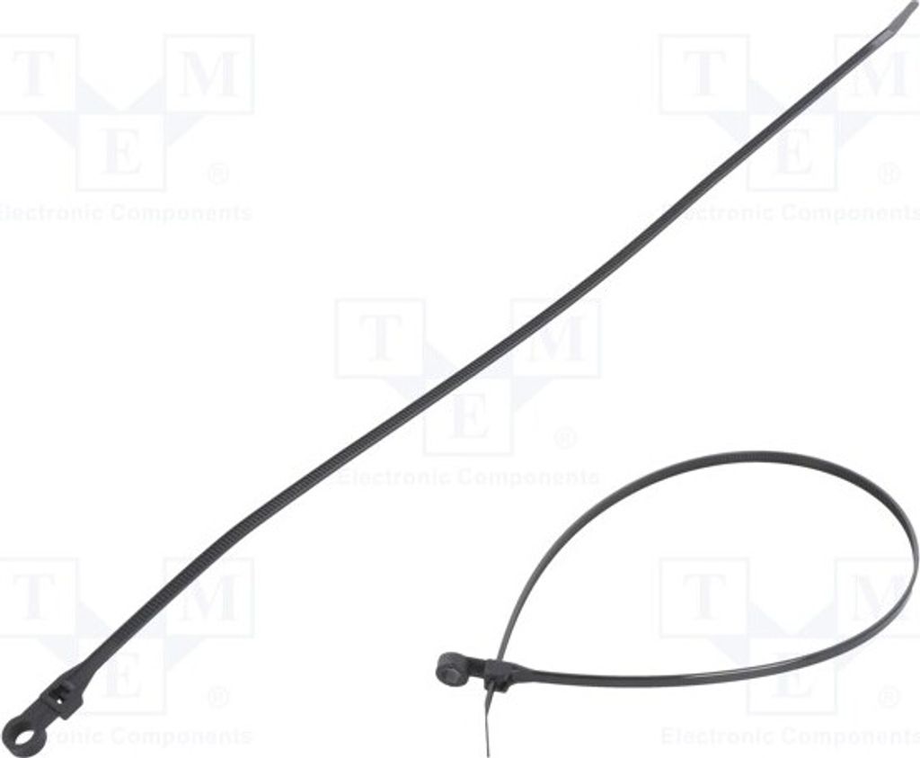 100x Kabelbinder mit Befestigungsöffnung W: 4,8mm L: 380mm FIX-M-4.8X380/BK Kabelb