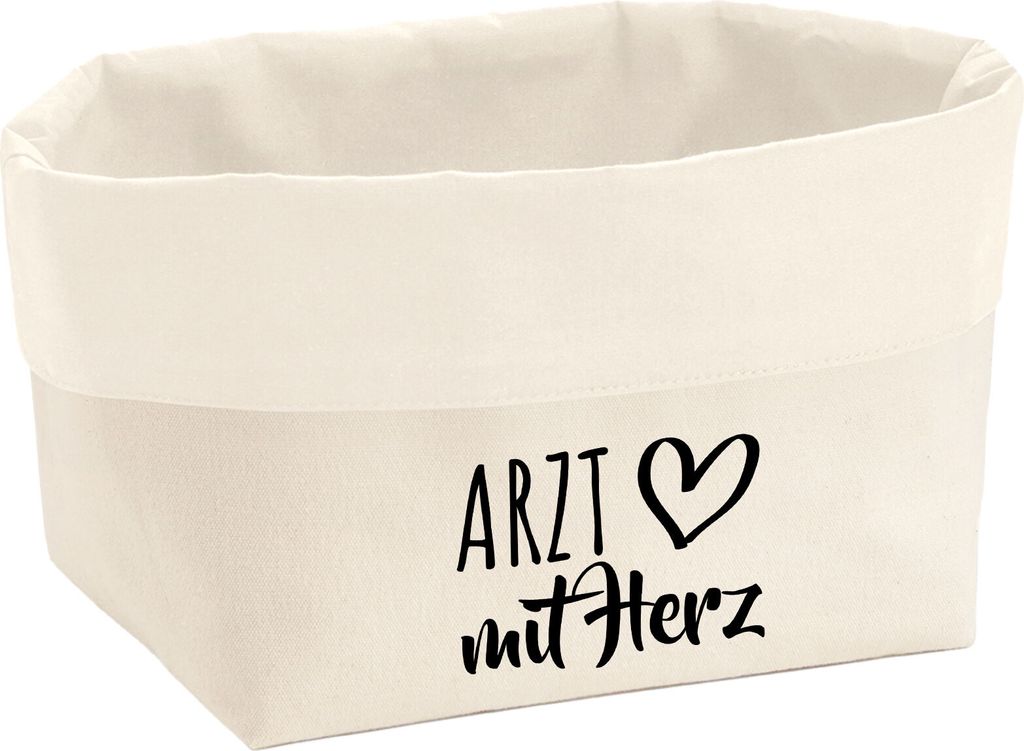 Huuraa Organizer Arzt mit Herz 3 Liter Medium Canvas Baumwolle Utensilo Geschenkidee