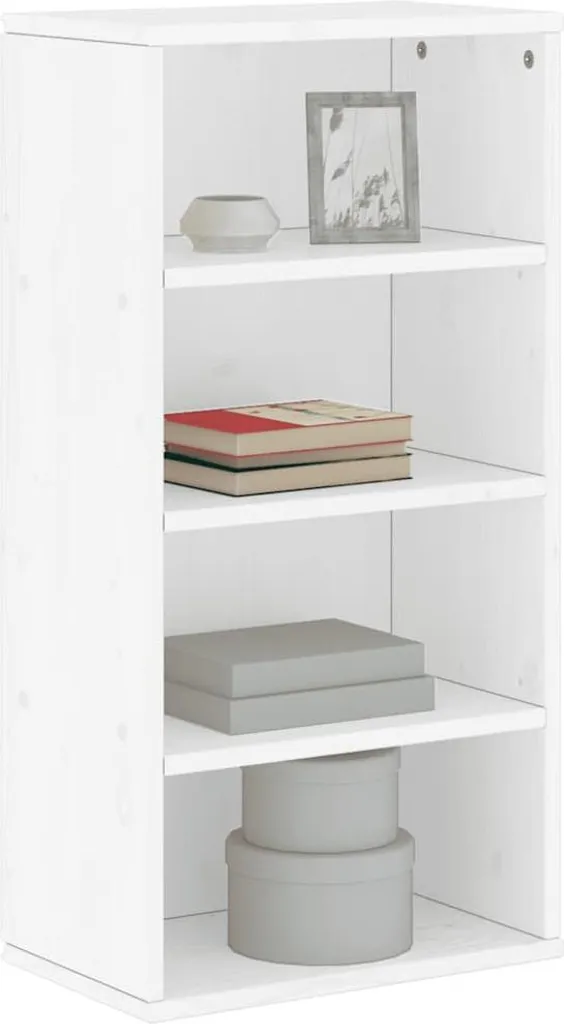 Meuble de rangement étroit ODDA en bois blanc pour salon ou entrée