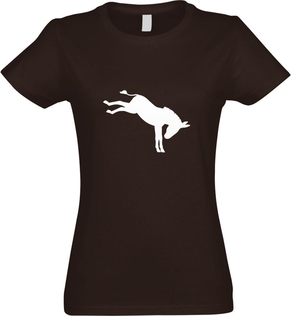 Kiwistar - T-Shirt tailliert - Damen - Chocolate - Esel - Motiv 3 - störrisch - mit Motiv Bedruckt - Funshirt Design - Sport - Freizeit - Damen - L