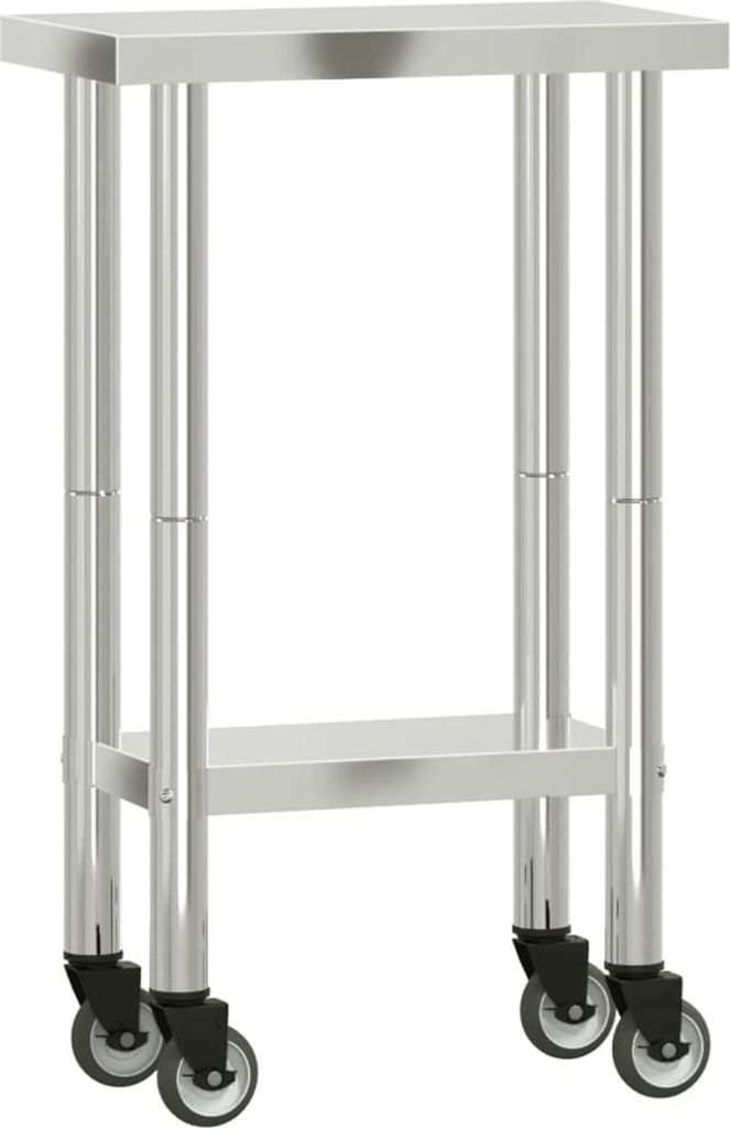 "2026"Cloris Küchen-Arbeitstisch mit Rollen 55x30x85cm Edelstahl - Servierwagen eleganten544357