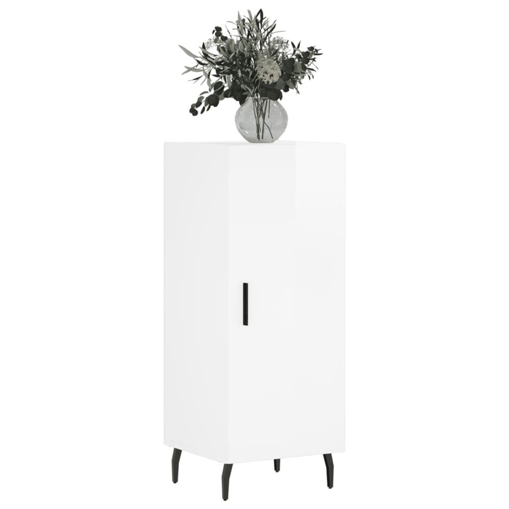 vidaXL Kredens biały wysoki połysk 34,5x34x90 cm materiał Zdjęcie produktu 2