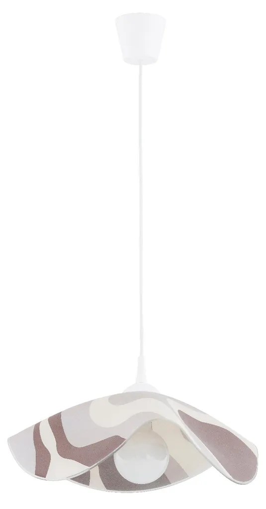 Grande suspension salon TOLKA blanc crème pour éclairage tamisé