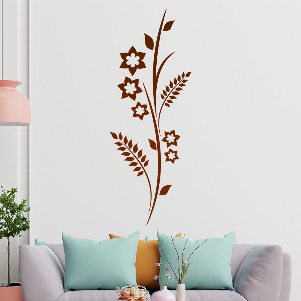 Stern - Blüte - Blume Wandtattoo in 6 Größen - Wandaufkleber Wall Sticker - Dekoration, Küche, Wohnzimmer, Schlafzimmer, Badezimmer