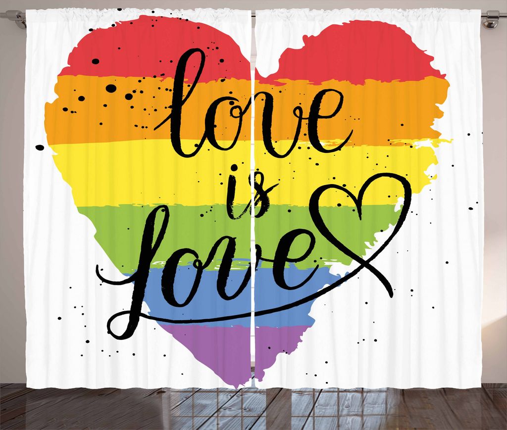 ABAKUHAUS Stolz Rustikaler Vorhang, Liebe ist Liebes-Kunst LGBT, Wohnzimmer Universalband Gardinen mit Schlaufen und Haken, 280 x 225 cm, Mehrfarbig