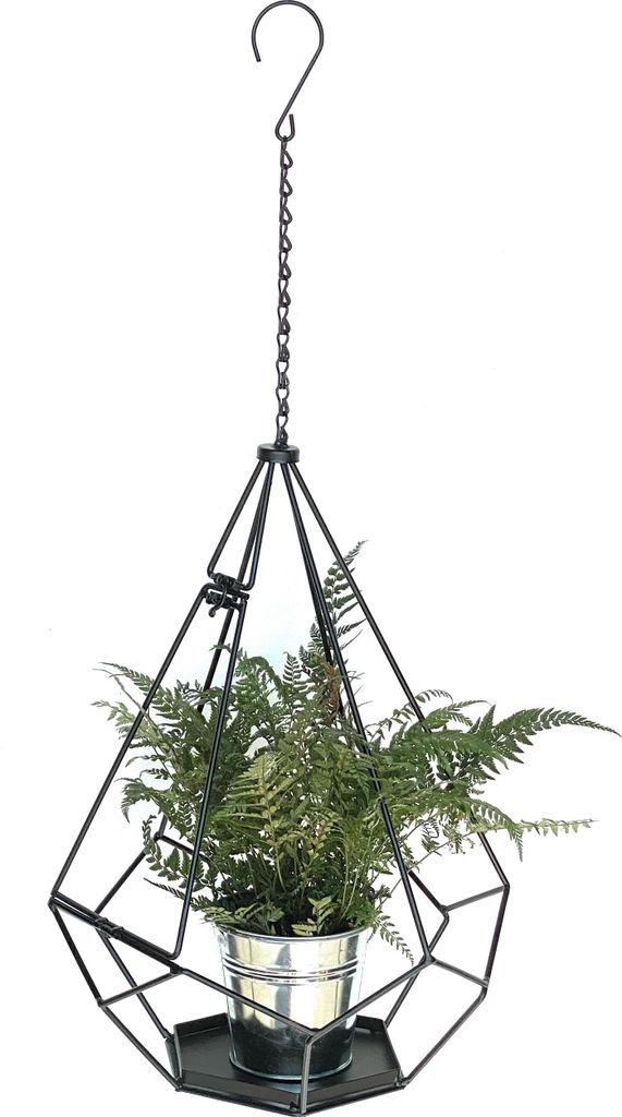 DanDiBo Blumenampel Innen Metall Wand Hängepflanzen 82 cm 96075 L mit Tür 6 Ecken Pflanzenhänger Blumenhänger Topfhänger Blumen Blumentopfhän...