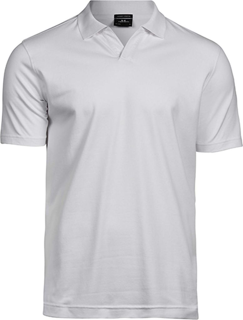 Tee Jays 1404 | Luxury Stretch V-Neck Poloshirt für Herren - Farbe: White - Größe: 3XL