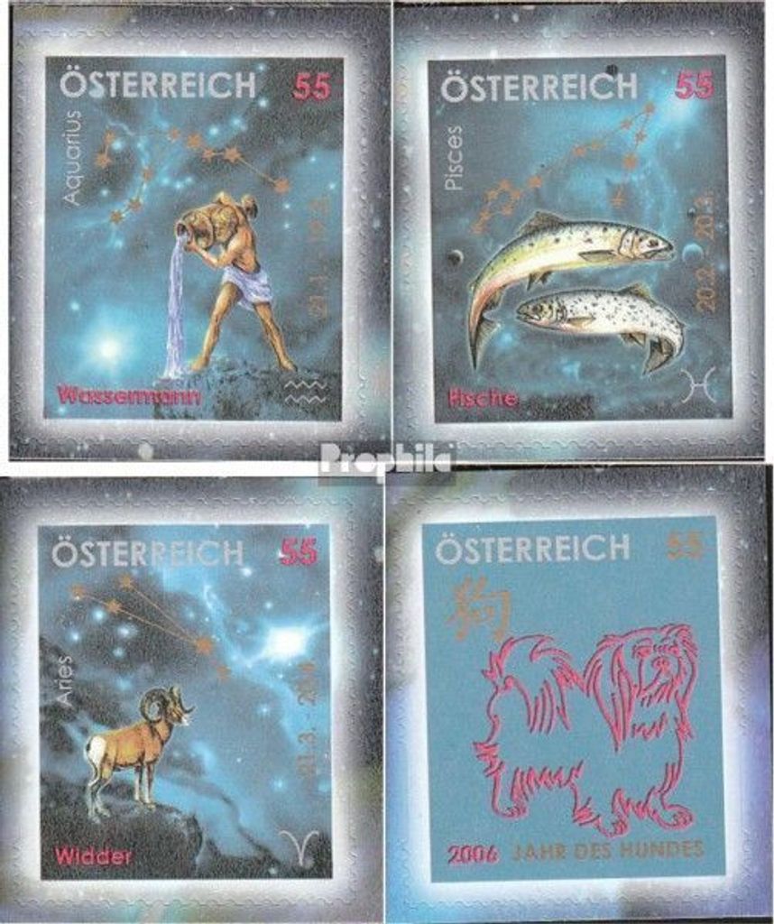 Briefmarken Österreich 2006 Mi 2568-2571 (kompl.Ausg.) gestempelt Tierkreiszeichen