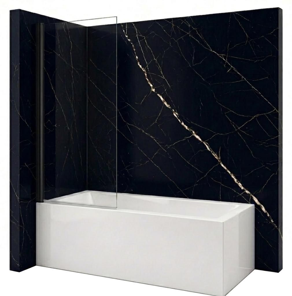 Silla Aston Badewannenaufsatz 90x150 cm Schwarz, Produktbild 