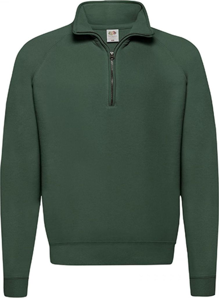 Fruit of the Loom 62-114-0 | Classic Zip Neck Sweat - Farbe: Bottle Green - Größe: L