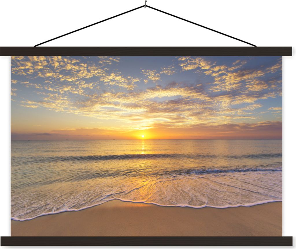 MuchoWow Textilposter Strand - Farben - Sonne 150x100 cm mit schwarzem Rahmen - Schlafzimmer