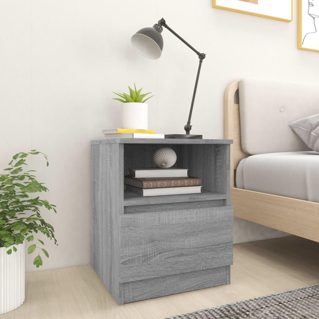 vidaXL Nachttisch Grau Sonoma 40x40x50 cm Holzwerkstoff