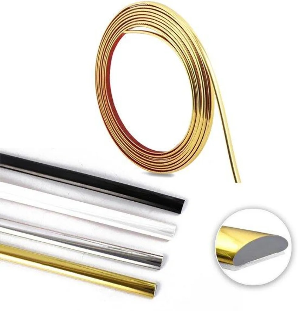 Plinthe autocollante dorée 10m pour décoration murale et home staging