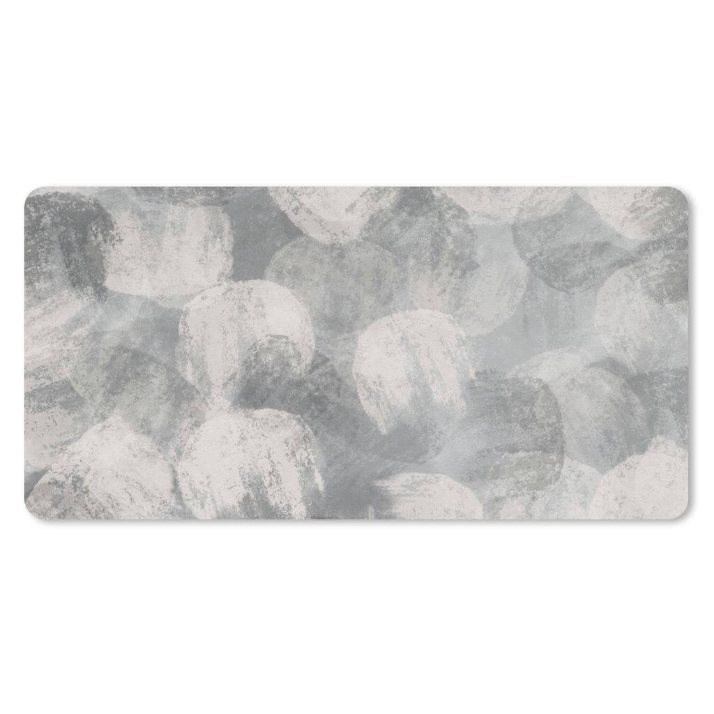 MuchoWow Schreibtischunterlage Abstrakt - Farbe - Grau - Malerei 80x40 cm - XXL Mauspad - Gaming Mauspad