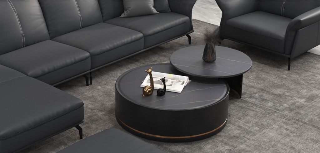 Doppelter Couchtisch Wohnzimmer Tisch Couchtisch Sofa Beistell Rund Tische Neu