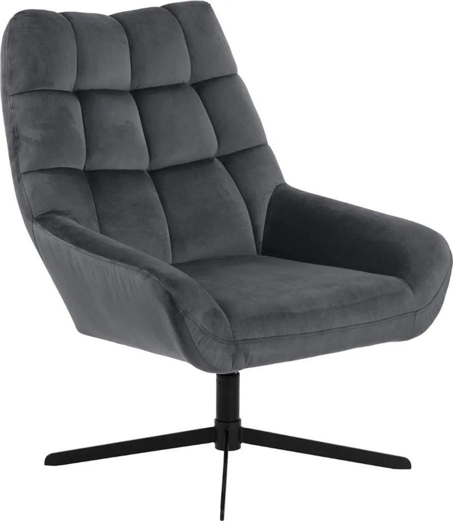 Fauteuil en velours Miley gris - Siège design élégant pour votre salon