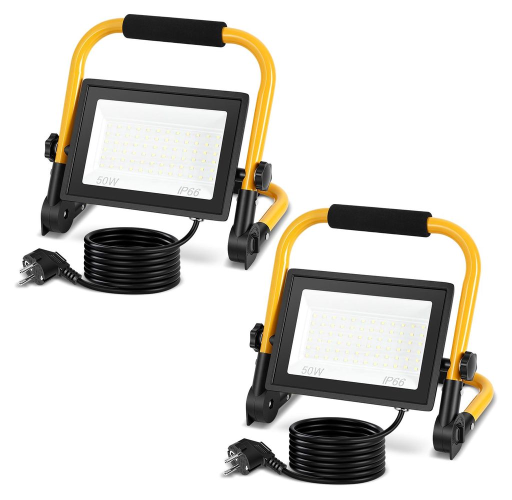 Ikodm, lot de 2 projecteurs LED de construction de 50W, Image du produit 
