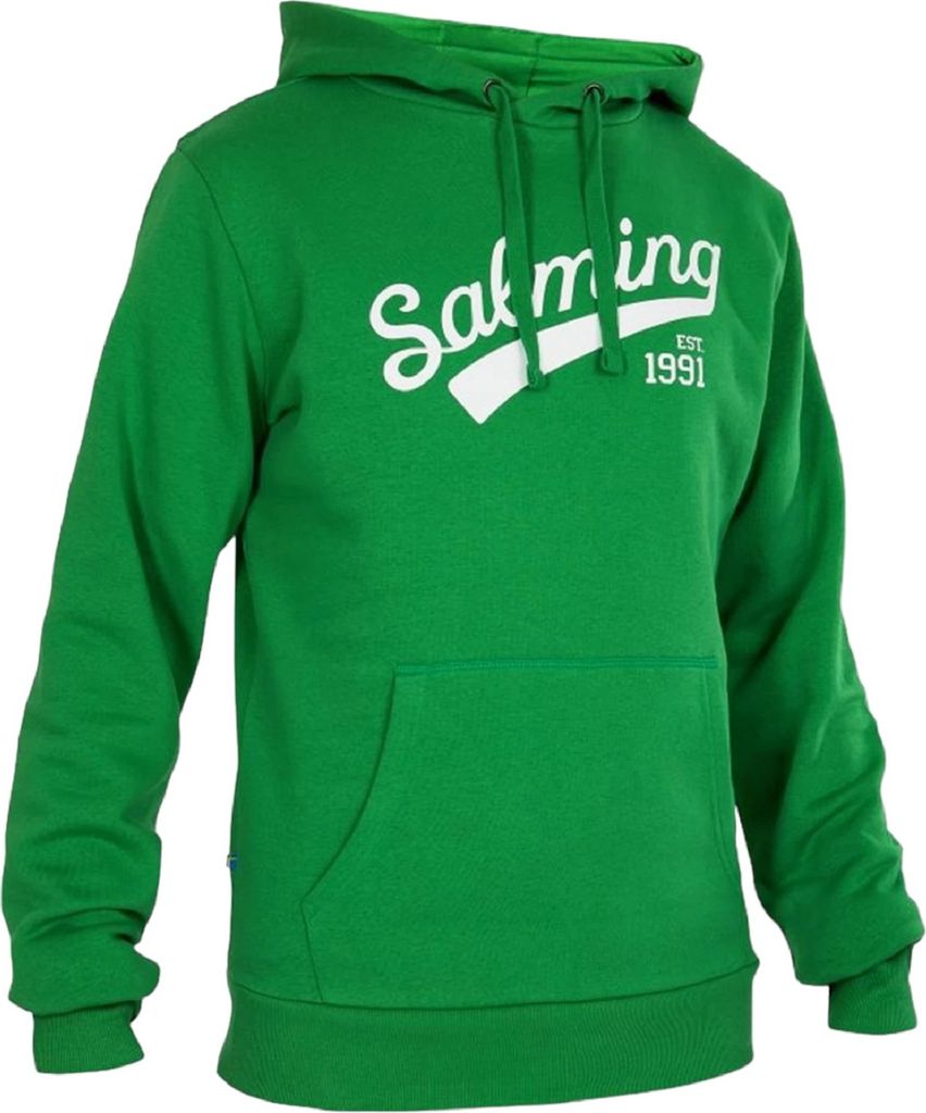 Salming Logo Hood Hoodie Hoody Pullover Kapuzenpullover grün/weiß 1168675-0606, Größe:XL