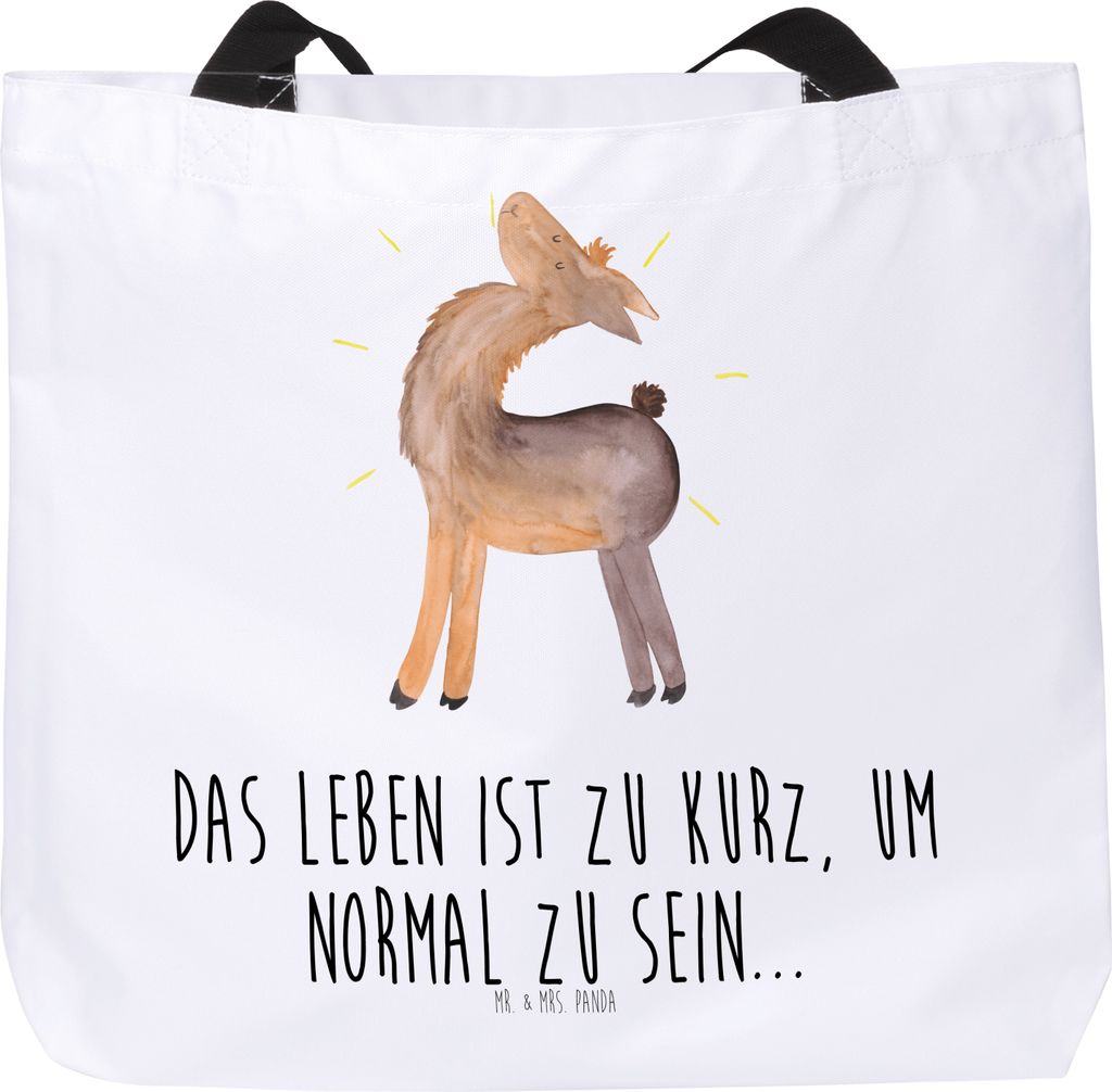 Mr. & Mrs. Panda Tote Bag Lama Stolz - Weiß - Geschenk, Lamas, Laptoptasche, Hippie, Familie, Tasche, Reisetasche, Schultasche, Tragetasche, Famil...