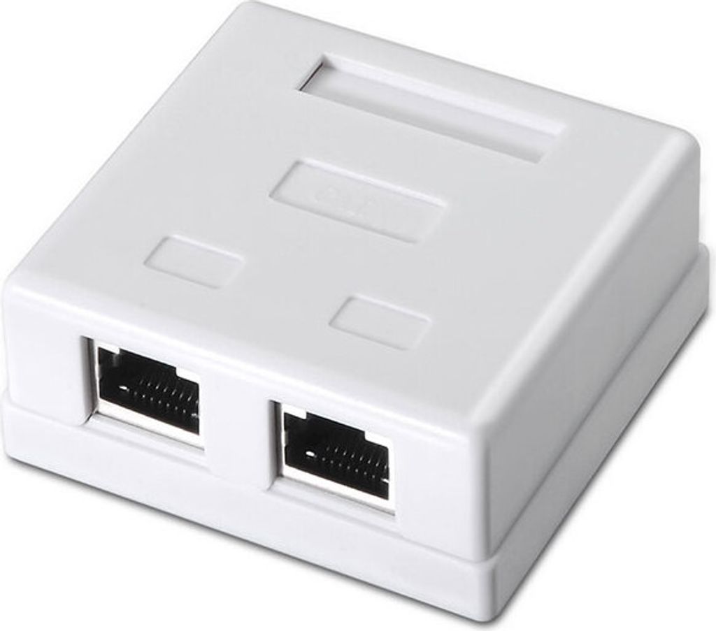 Aisens - rj45 cat.6 ftp Flächenrosette 2 Buchsen, weiß