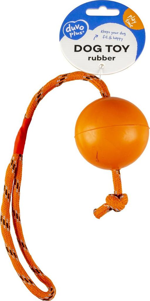 Harter Spielzeugball. An einer Schnur 6cm Duvo+