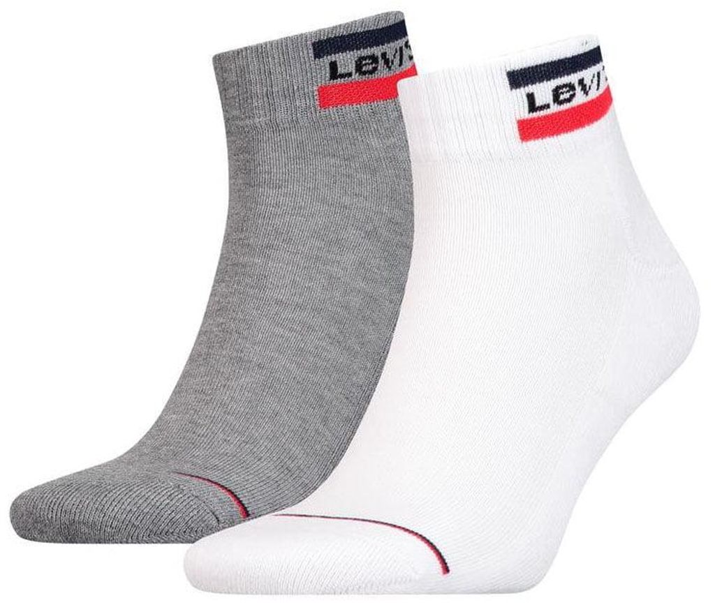 Einzelne Sportsocken mit Logo – Weiß Grau – 35-38