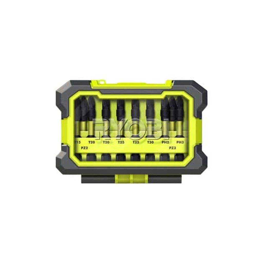 Ryobi 4892210149084 Stoßfeste Box 10 Schraubzubehör, Mehrfarbig Ryobi