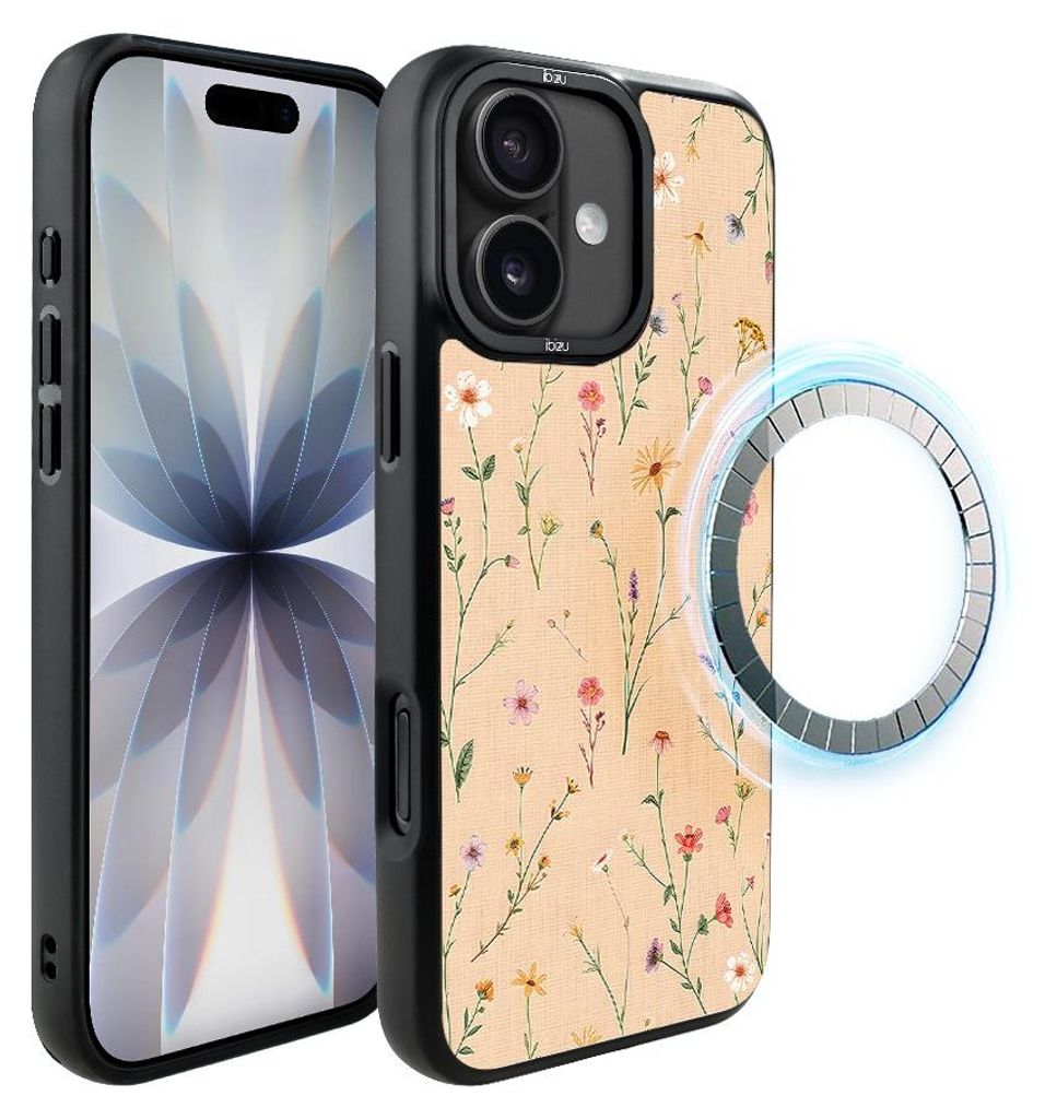 Schutzhülle für das iPhone 17, MagSafe-kompatibel, mattschwarze Seiten, Bunte Blumen, korallenfarben