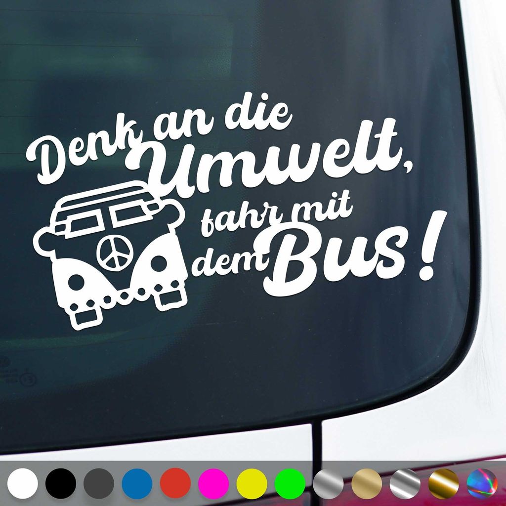 PantherPixel Fahr Mit Dem Bus Aufkleber Denk An Die Umwelt Produktbild 