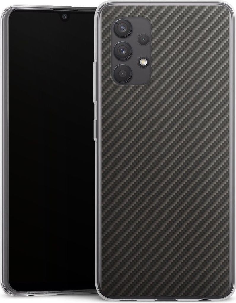 DeinDesign Handyhülle für Samsung Galaxy A32 4G Silikon Hülle Case Smartphone Schutzhülle Carbon Metallic Look Muster