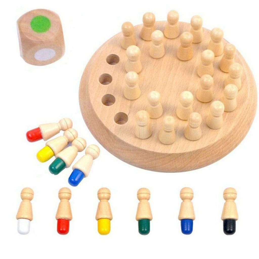 Holz Memory Match Stick Schachspiel Kinder Gehirntraining Gedächtnis-Schach Neu 