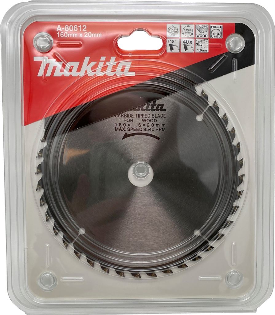Makita A-80612 Kreissägeblatt Widia TCT 160 x 20 mm 40T Holz