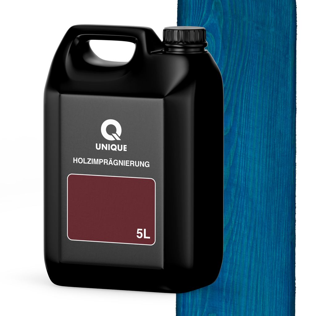 Q UNIQUE Holzimprägnierung Blau 5 L Holzschutz 2 In 1 Grundierung Mit Schutz Farbimprägnierung Imprägniermittel Innen & Außen